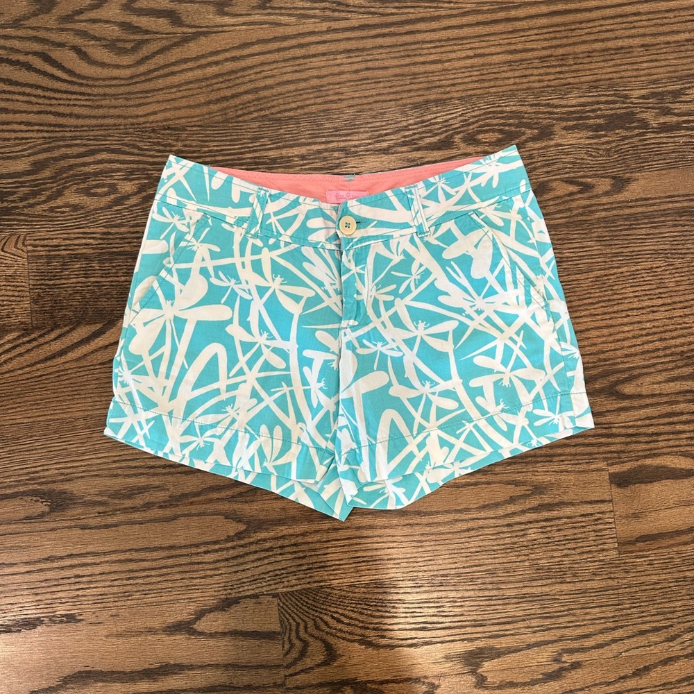 Lilly Pulitzer Blue and White Dragonfly Shorts